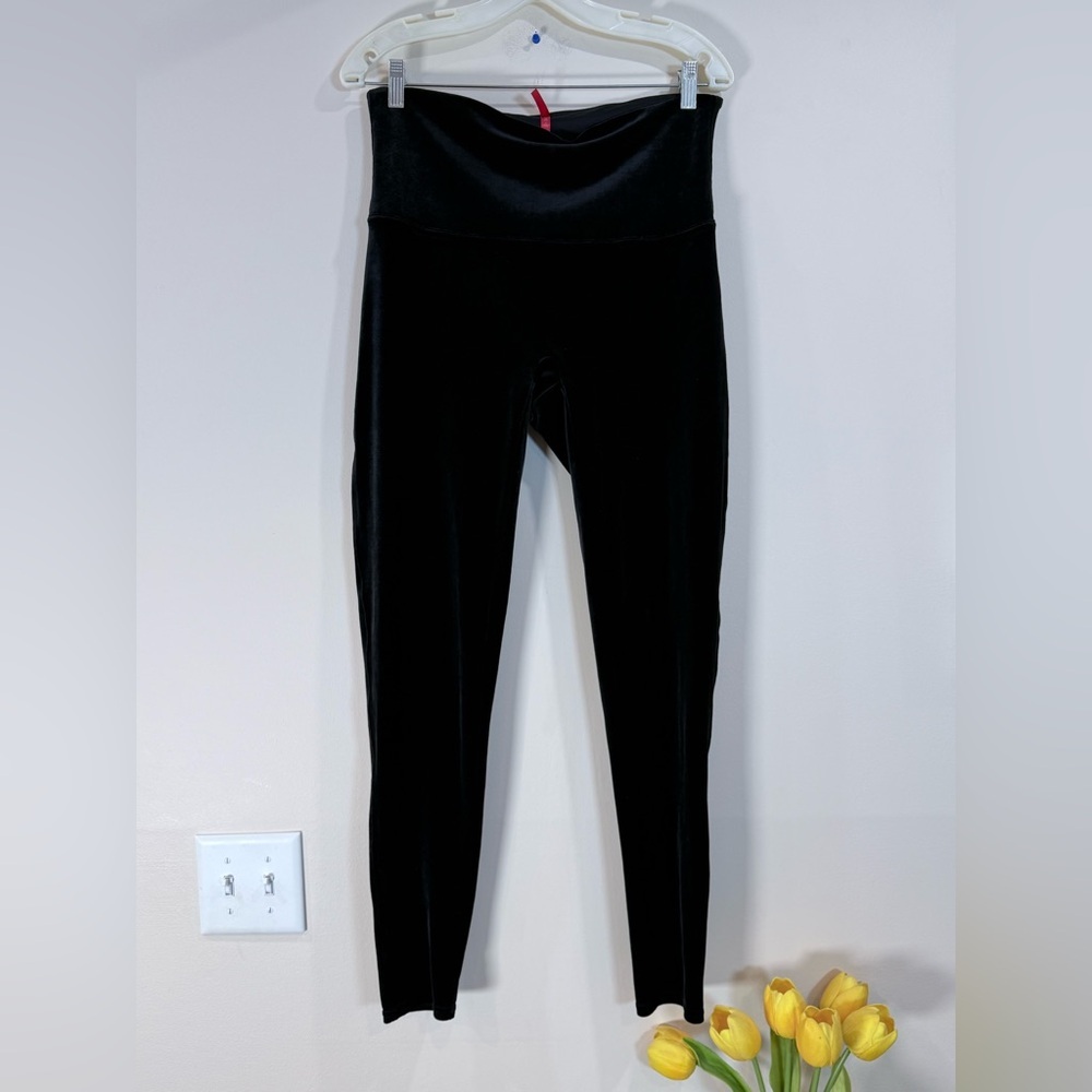 🔥NWOT SPANX Black Shaping Velvet Leggings Size 1X🔥